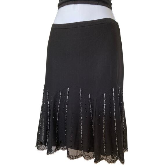 Vintage Y2k Express Black Mesh Beaded Fairy Goth Boho Mini Skirt NWT Size S/M - Picture 4 of 6